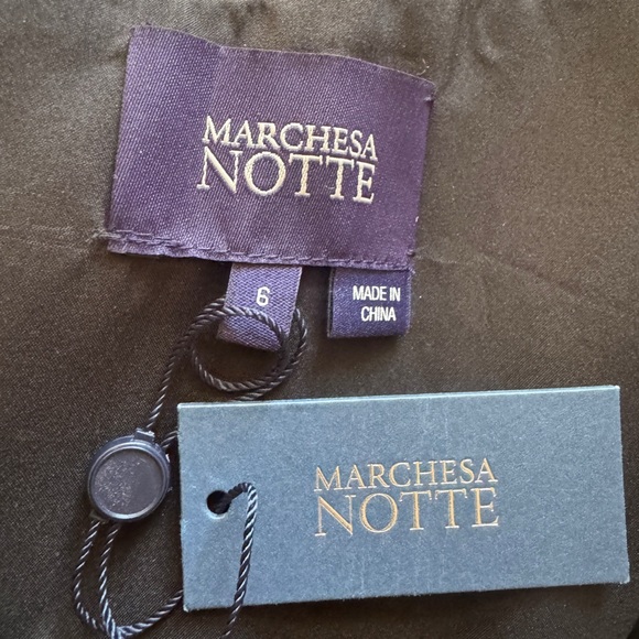 MARCHESA NOTTE Embellished Cold-Shoulder Off The Shoulder Stretch Crepe Gown NEW - Picture 16 of 16